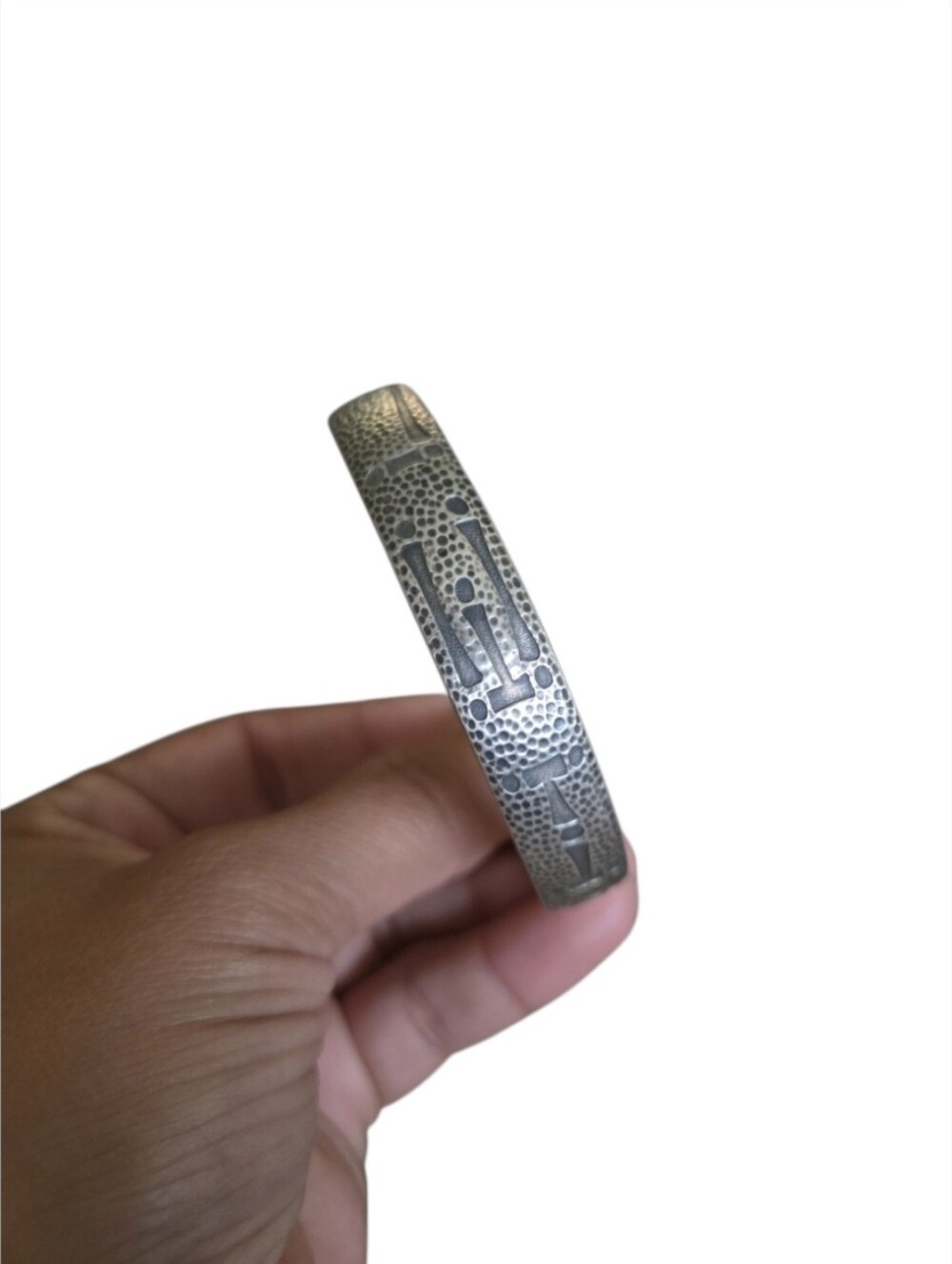 Vintage Sterling Early Camp Fire Girls Sterling Cuff Bracelet WoHeLo